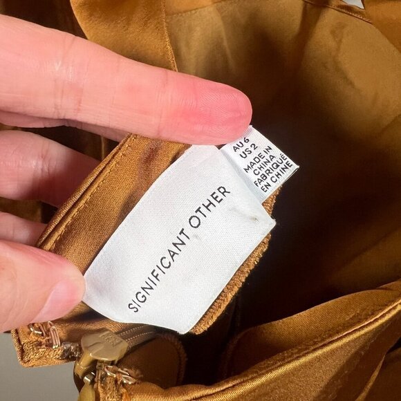 Significant Other Demi Dress Size 2 Copper Maxi Event Party Wedding Guest Gala - Picture 4 of 15